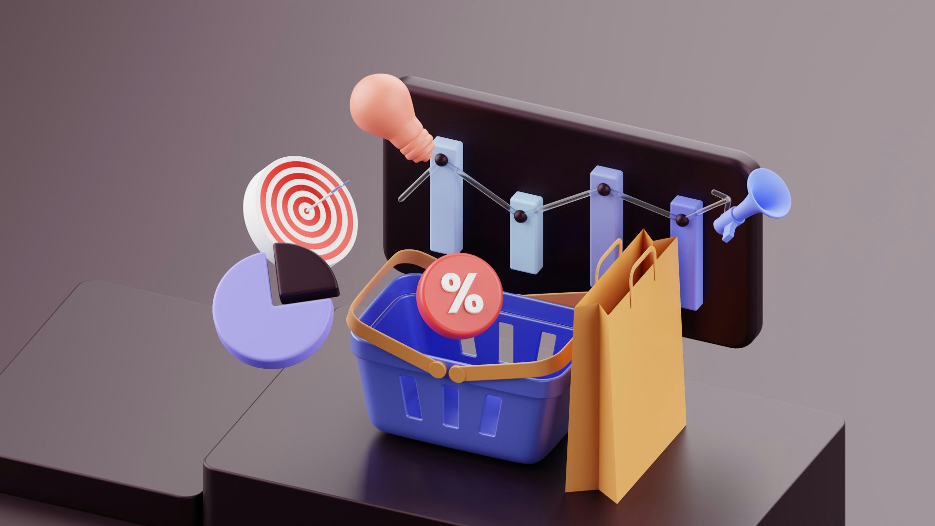 a basket with a target and a target in it